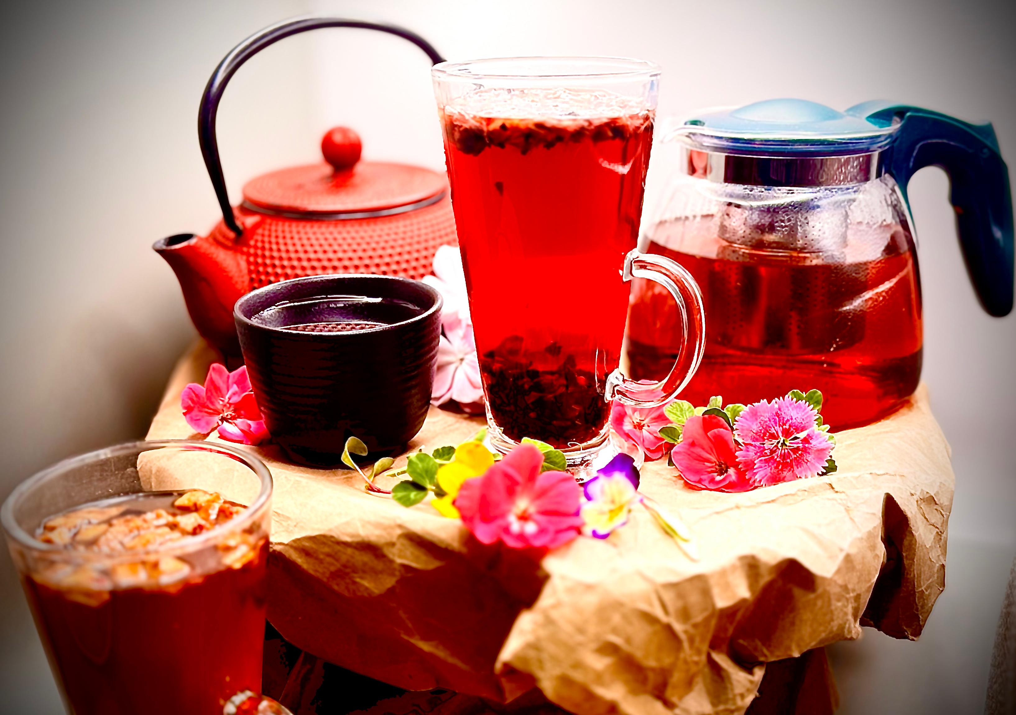 Tisana de frutos rojos con tetera artesanal